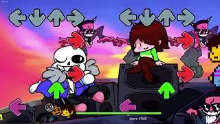 Friday Night Funkin' Mod Showcase S A N S Over M I L F  + Frisk, Chara, & Sans Skins!