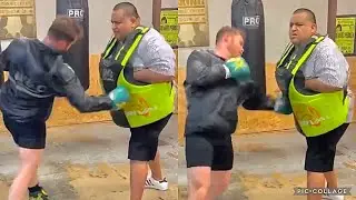 CANELO TRAINING FOR JERMELL CHARLO - VICIOUS BODY SHOTS ON HEAVYWEIGHT 6'1 BIG D, 320LBS