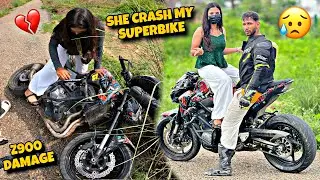 She Crashed My Superbike Z900😨 | Bike Damaged  💔 Nuksan Hogya 😭 | Kawa h2r
