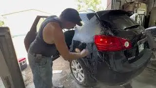 Buffing My OUTDOOR Paint Job How To Buff Out Paint Correction From Painting Previous Body Repairs
