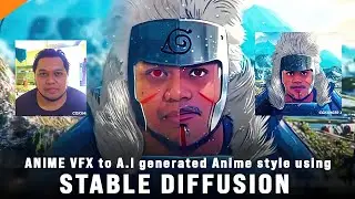 Stable Diffusion 1.5 Automatic1111 | Anime Style art | After effects and blender VFX to A.I