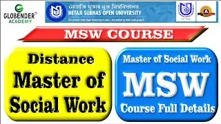 Nsou MSW Course MSW Full Course Details || Master Of Social Work|| Netaji Subhas Open University