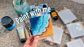 painting on mini canvas: birds view ocean 🌊