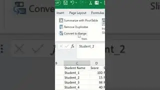 Convert an Excel table to a range of data 