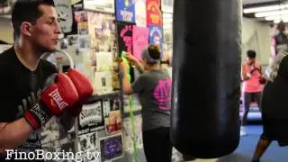 Hugo Centeno killing the heavy bag