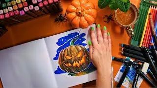 РАСКРЫЛА ВСЕ СЕКРЕТЫ: ВИДЕО-УРОК / Как нарисовать тыкву на Хэллоуин🦇