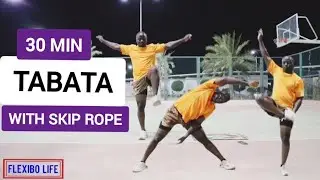 30 MIN INTENSE TABATA FULLBODY HIIT WORKOUT with SKIP ROPE
