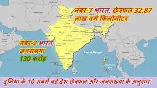 Duniya ke 10 Sabse Bade Desh (Area Aur Aabadi) ke Mutabik // Top 10 Largest Countries of the world.