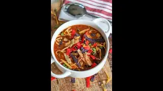 EASIEST Chicken Taco Soup!! | 7 Cans, Chicken, & Taco Seasoning | #shorts