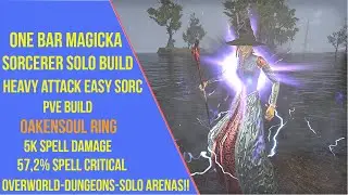 ESO One Bar Magicka Sorcerer Solo PVE Build - Lost Depths - Heavy Attack Magsorc Solo Build