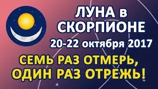 ЛУНА в знаке СКОРПИОН с 20 по 22 октября 2017 года. Семь раз отмерь, один раз отрежь!