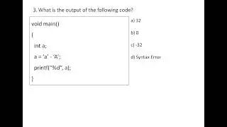 C Aptitude Questions || Series 7