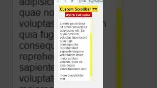 Custom Scrollbar Using CSS 