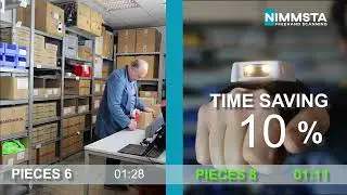 How much time do you save with the NIMMSTA Wearable Barcode Scanner in Order Picking?