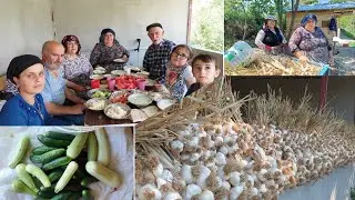 Bahçede öğlen yemeği yeni mahsuller  bahçe vlogu