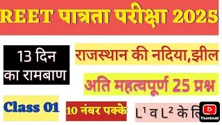 REET पात्रता परीक्षा 2025/ महत्वपूर्ण प्रश्न 2025 GK Questions 