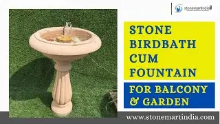 PINK STONE BIRDBATH CUM FOUNTAIN FOR BALCONY, GARDEN, HOME | BALCONY DECOR | GARDEN DECOR | TERRACE