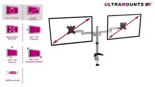 UltraMounts UM707. Установка мониторов с  помощью  кронштейна UM707