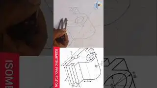 HOW CIRCLES, SEMICIRCLE AND CURVE LOOKS ON A CAST IRON BEARING BLOCK IN ISOMETRIC PROJECTION.