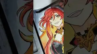 Painting Mavuika from Genshin impact #art #mavuika #genshinimpact #animeart #watercolor
