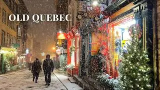 [4K]🇨🇦 Alice in Winter Wonderland⛄❄ | Magical Snow Walk in Old Quebec City -2024