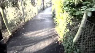 Cyclist rides into railing