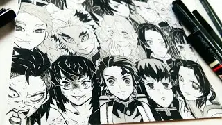 ALL CHARACTER Kimetsu No Yaiba Drawing