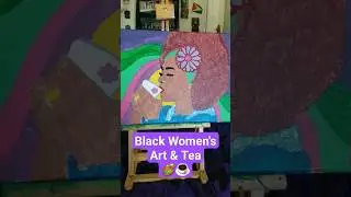 Art & Tea 🎨☕ #paintandsip #painting #acrylicpainting #ashleyraquelle #lifeisrocqi