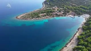 Zaliv Mikavica, otok Žirje (Hrvaška iz zraka)