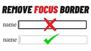 How to Remove Border on focus Input Using CSS and HTML | Remove Input Text Inner Border