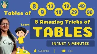 08 table tricks in 03 mins | Learn 08 important tables trick from 1 to 100 Tables | #tables #maths
