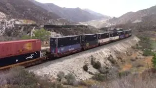 Union Pacific with Southern Pacific locomotive - Soledad Canyon 2015