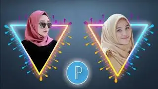 TUTORIAL EDIT FOTO NEON TRIANGLE EFFECT | TUTORIAL PIXELLAB
