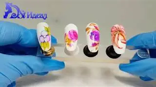 Акварельные капли на глянцевом фоне
