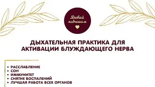 ДЫШИ И ИСЦЕЛЯЙСЯ! Практика для активации блуждающего нерва