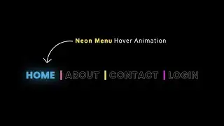 Neon Menu Hover Animation | CSS Menu Hover Effect