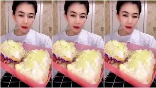 ASMR ICE EATING with MILK POWDER