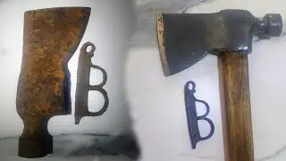 Реставрация интересного топора СССР и старинного кресало.
