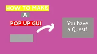 How To Make A Pop Up Gui In Roblox Studio