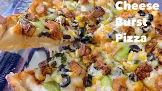 Cheese burst pizza recipe | dominos style cheese burst pizza | canadian desi recipes