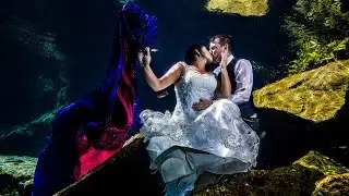 Trash The Dress Underwater in Mexico - Megan and Jason - Sebi Messina Photography