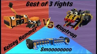 Klaptrap VS Kelsey Hammer VS Smoooooooo (Mercury) - LEGO BattleBots Robot Wars