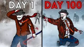 I Survived 100 DAYS In CRYOGENIC WINTER | Project Zomboid Challenge