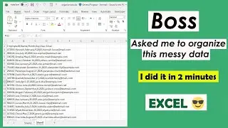 Organize Messy Data in Excel | Text to Columns | Excel Tutorials for beginners