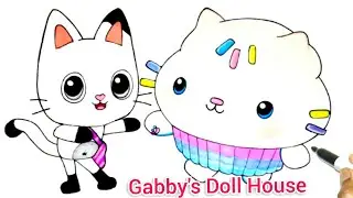 Cakey Suprise Pandy Paws On Birthday | How To Draw Cakey & Pandy Paws From Gabby's Dollhouse