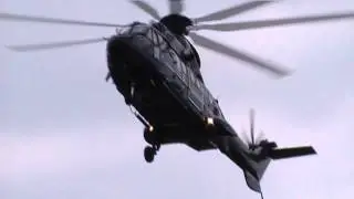 German Police Helicopter 7x AS 332 Super Puma  Landing 1.5.2013
