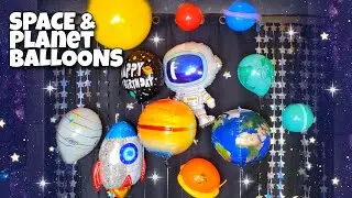 Space Balloon Party! Inflating Our Planet BALLOONS - We Popped Jupiter! Astronaut & Rocket 