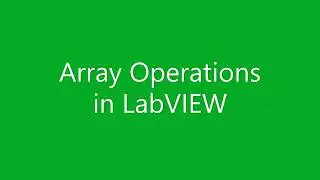 Simple Array Operations in LabVIEW
