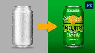 Mockup Photoshop Tutorial - Apply a label to a can with Photoshop