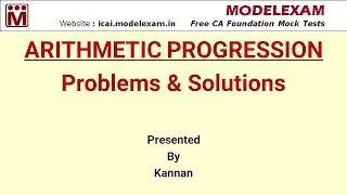 Arithmetic Progression Problems & Solutions | Business Maths | CA Foundation